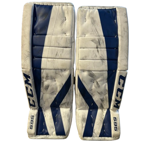 CCM Revolution 595 - Jambières de gardien d'occasion (blanc/bleu)